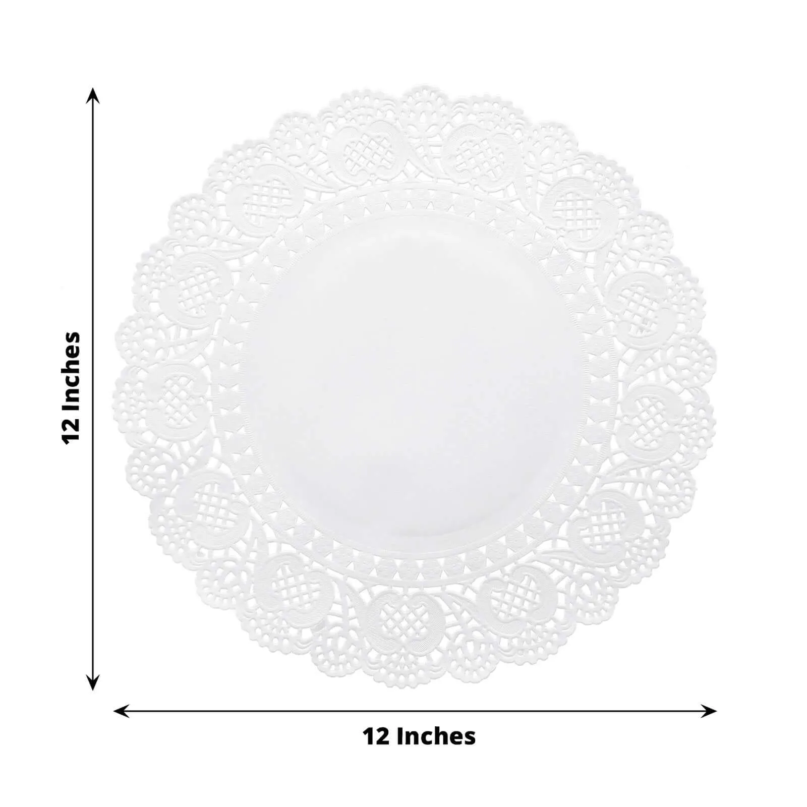 100 Pcs White Food Grade Paper Placemats, Round Lace Paper Doilies 12"