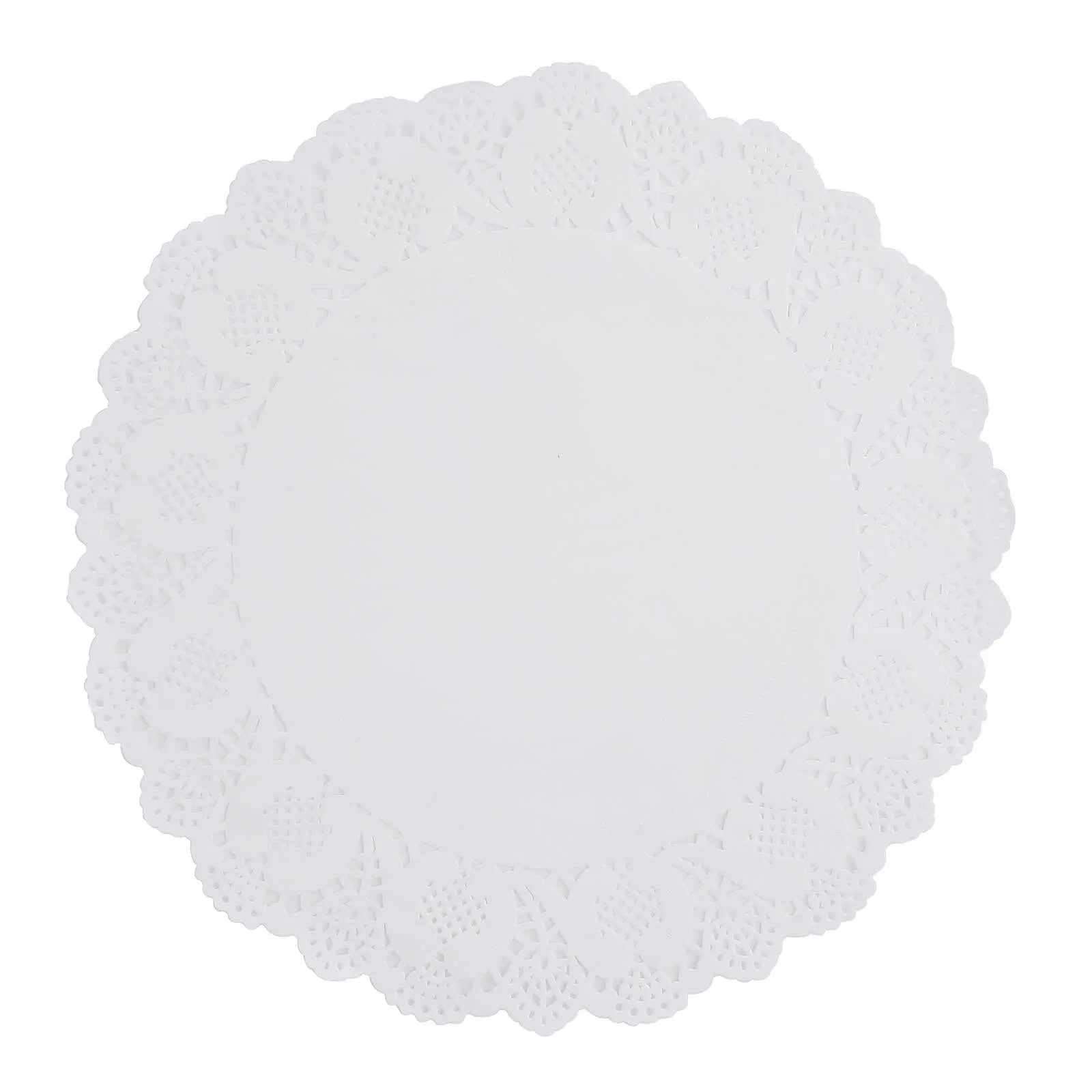 100 Pcs White Food Grade Paper Placemats, Round Lace Paper Doilies 12"