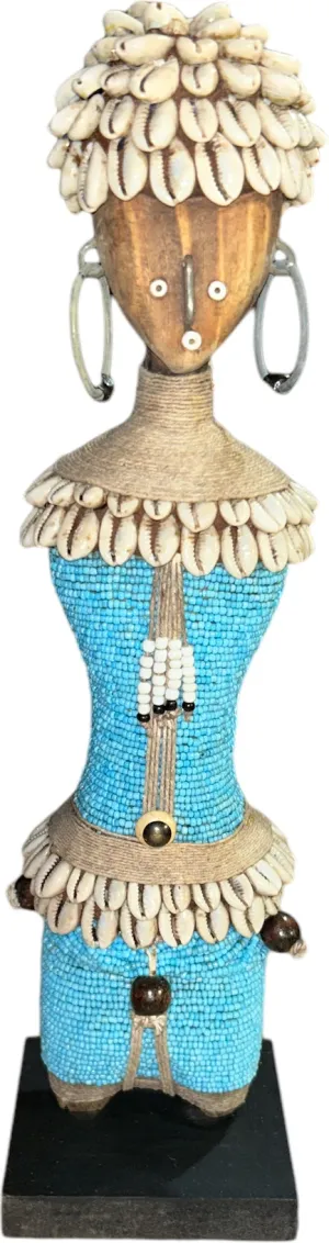 15" Light Blue Cowrie Crown Namji Doll