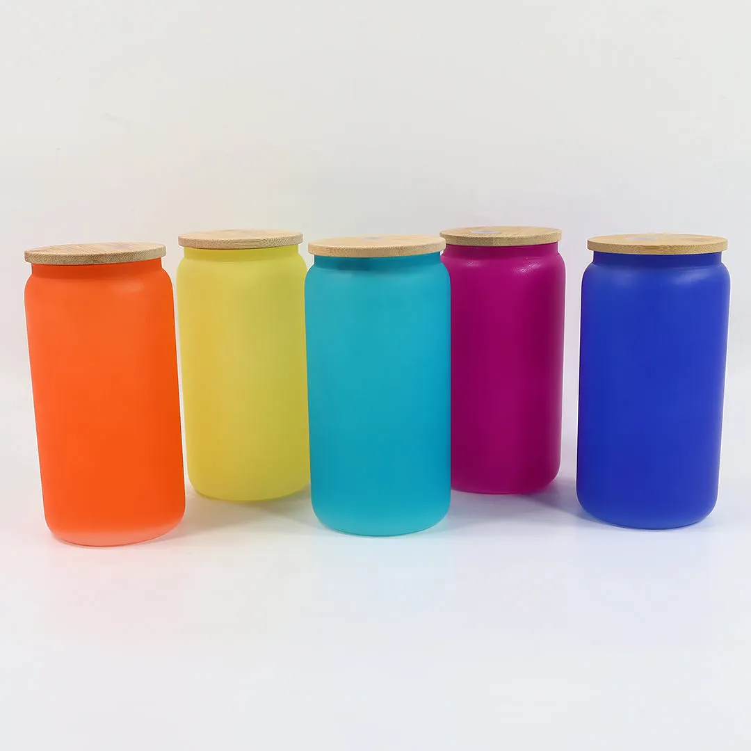 16oz Sublimation Bamboo Glass - Cold Color Changing