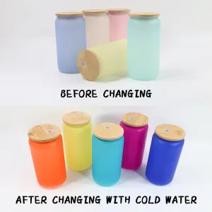 16oz Sublimation Bamboo Glass - Cold Color Changing