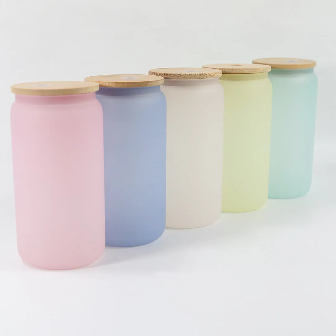 16oz Sublimation Bamboo Glass - Cold Color Changing