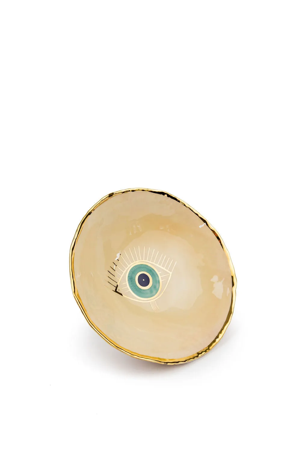 18K Gold Plated Bowls With Glazed Stamped Back