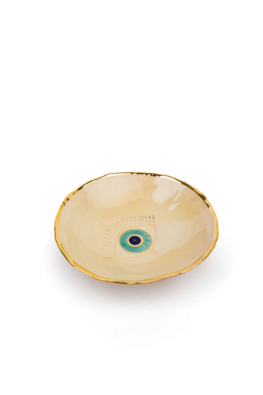 18K Gold Plated Bowls With Glazed Stamped Back