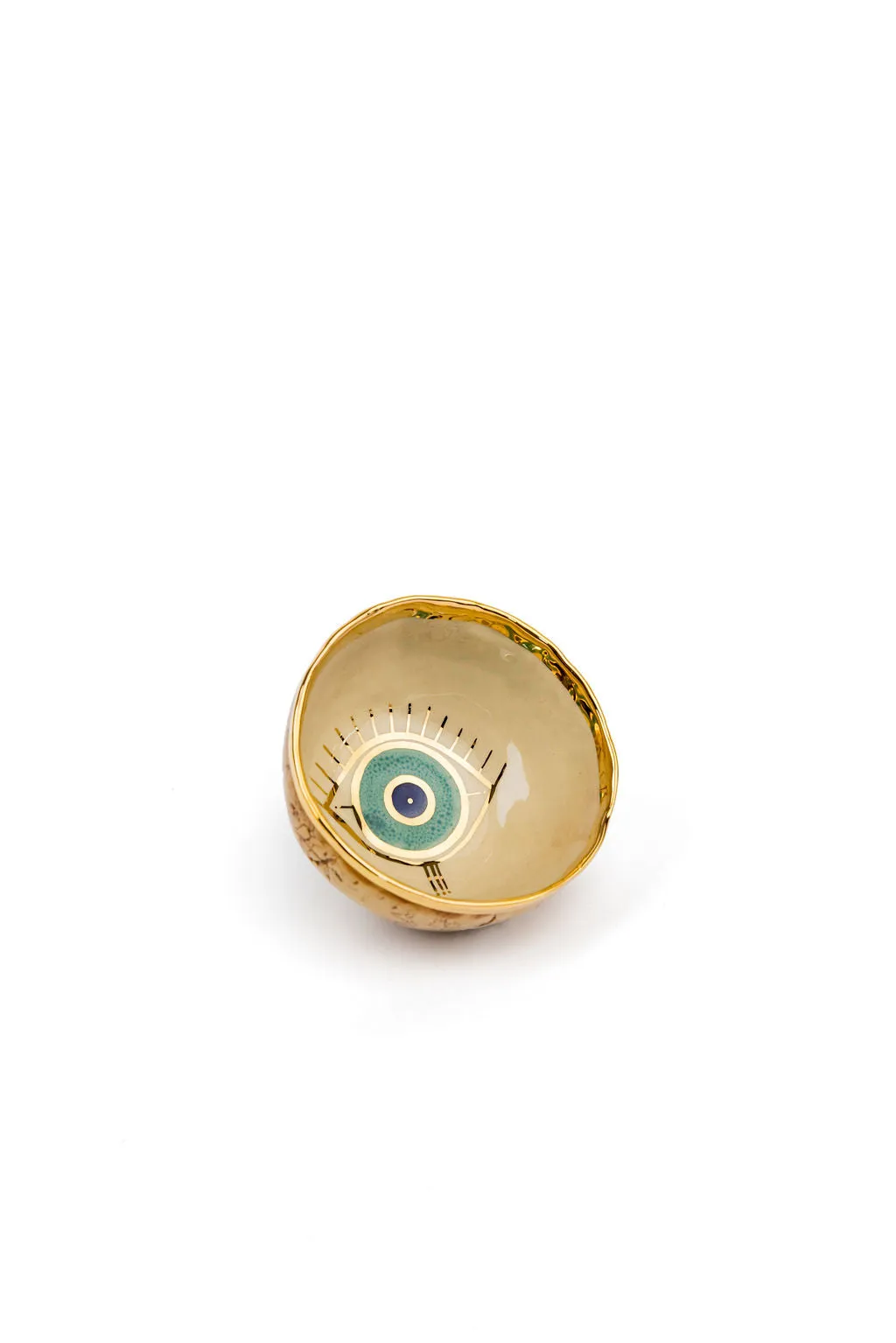 18K Gold Plated Bowls With Glazed Stamped Back