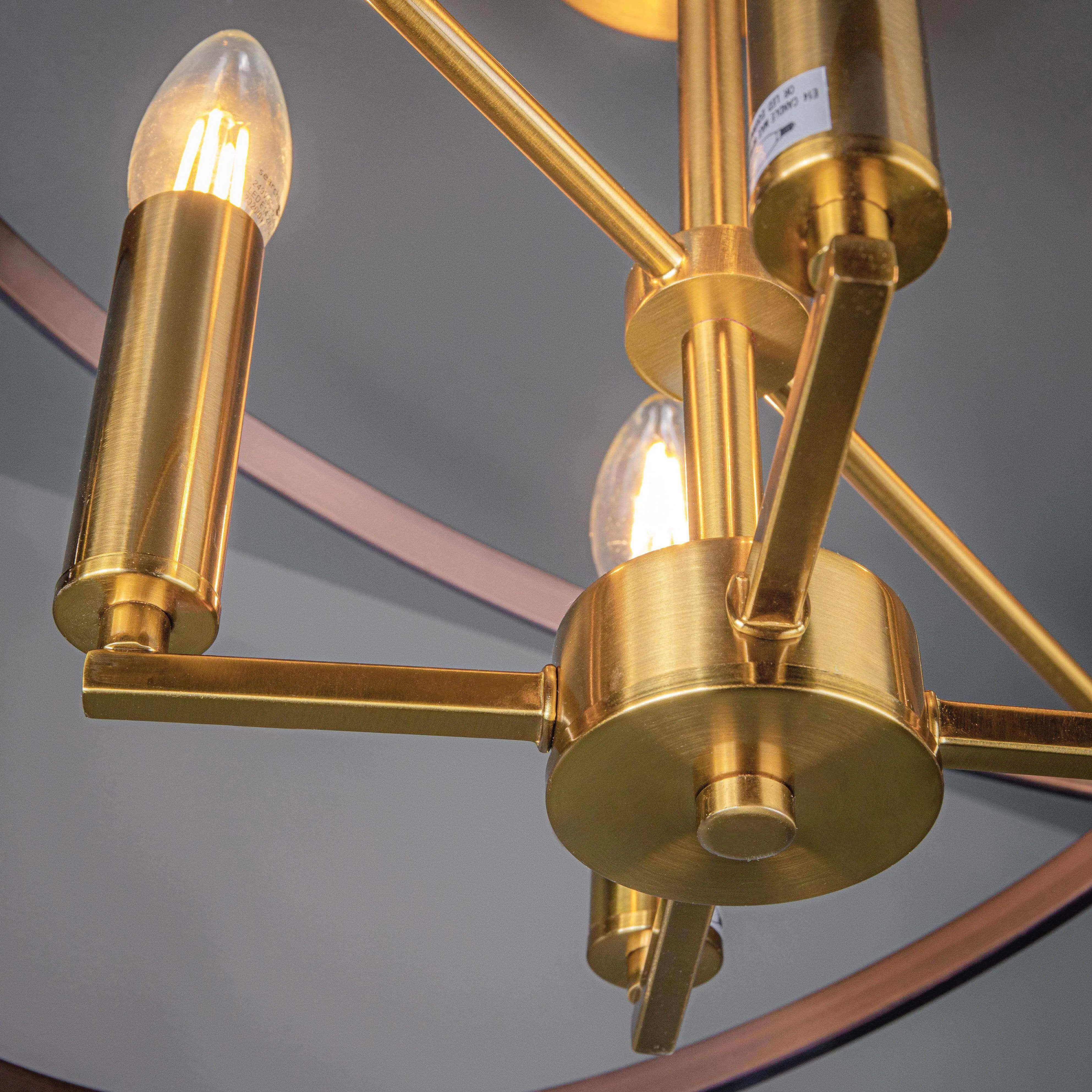 4 Light Bronze/Gold Semi Flush Ceiling light