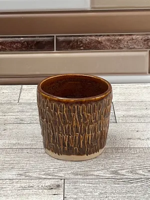 4 oz Brown Carved Cup