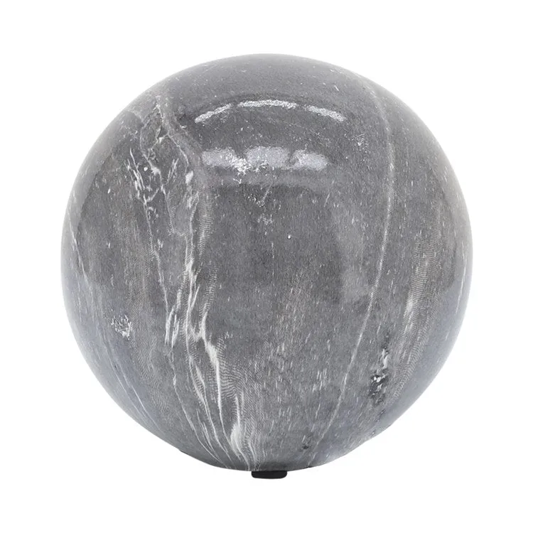 4"/5"/6" Marble Finish Ceramic Orbs Set of 3 - Gray