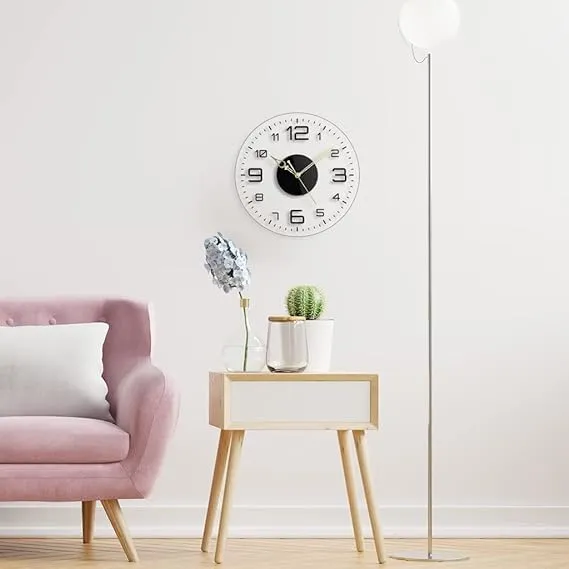 9br Acrylic Wall Clock || Silent Movement Wall Clock || Acrylic Wall Clock for Home Stylish Latest 3D Big || Designer Wall Clock for Home Decor || (Transparent, 12 Inch) (Modern)
