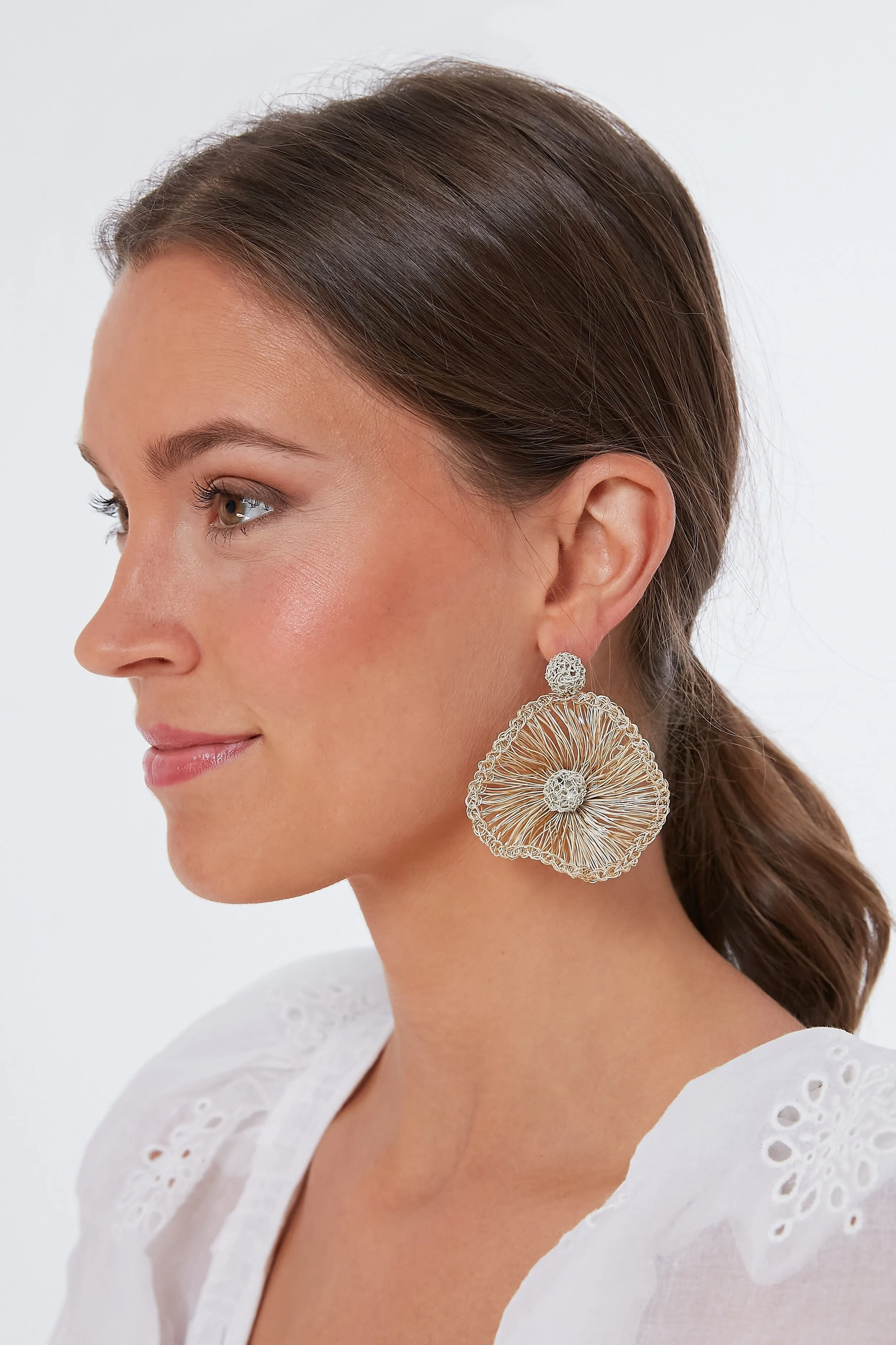Abstract Gold Flower Earrings