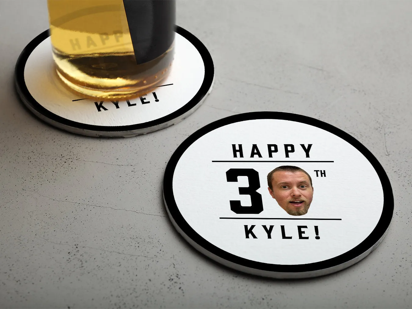 Add Your Photo | Face Cutout Birthday Coasters