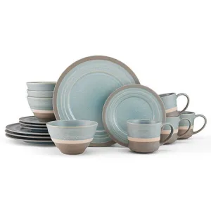 Adina Blue 16pc Stoneware Dinnerware Set