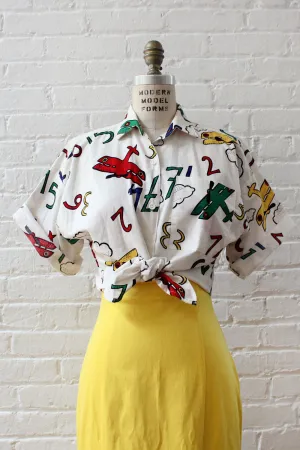 Aeroplane Novelty Buttondown S/M
