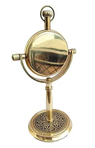 AGS Nautical HANDICRAFTS Antique Style Brass Table Clock for Home Study Living Room and Office Living Room Decor (Brass)