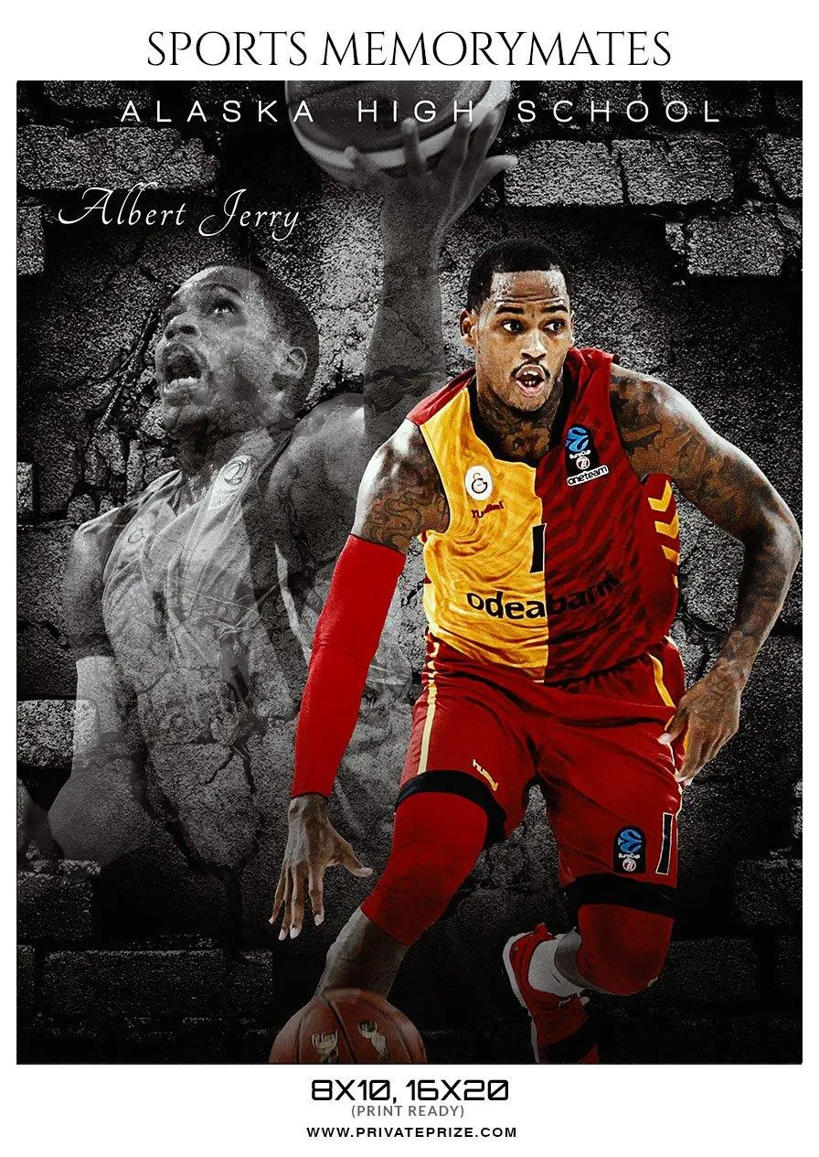 Albert Jerry - Basketball Memory Mate Photoshop Template