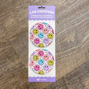 All Smiles Retro Car Coasters
