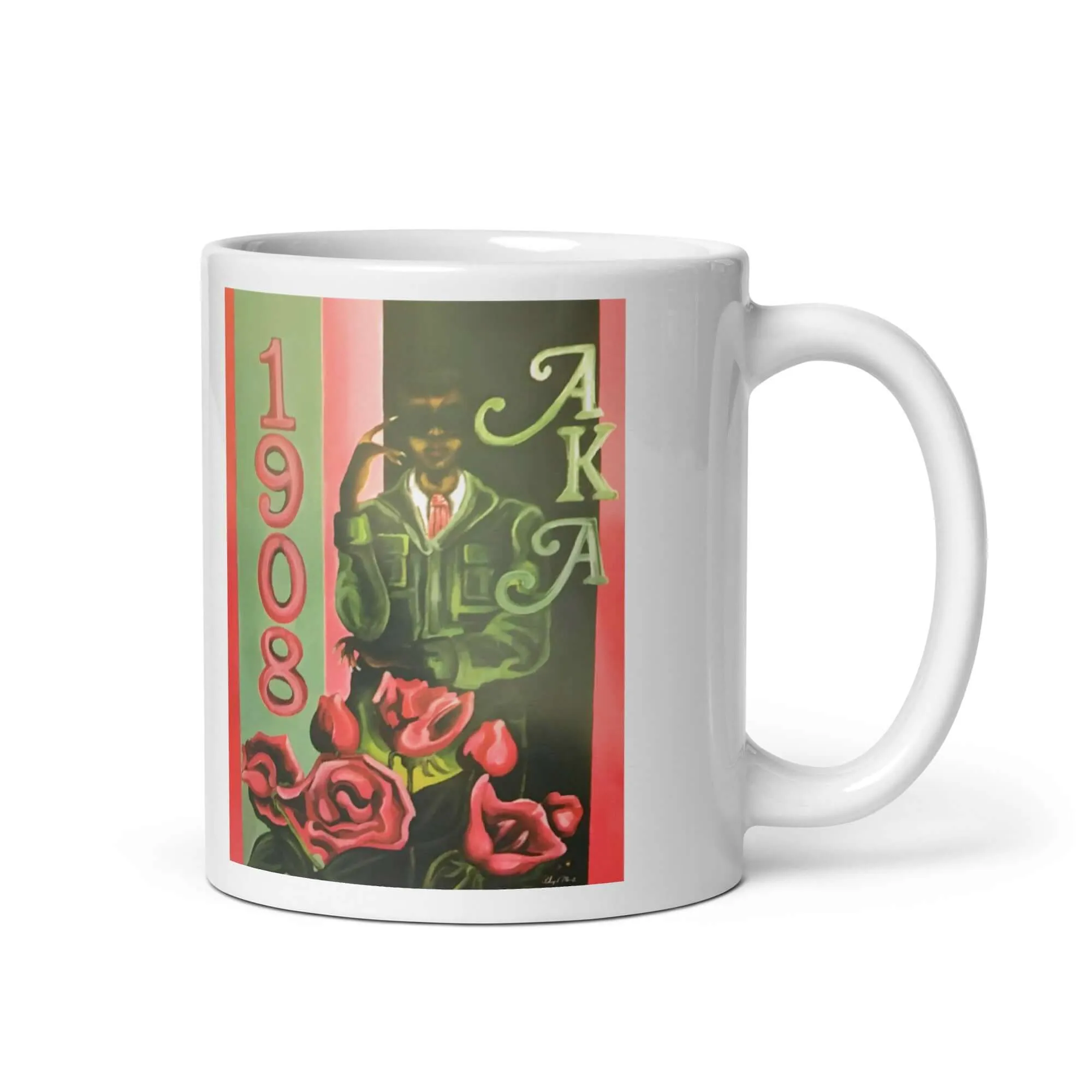 Alpha Kappa Alpha Ceramic Mug / AKA / Coffee or Tea Cup / Black Art / African American Art / Sisterhood / Positive Black Images Fine Art