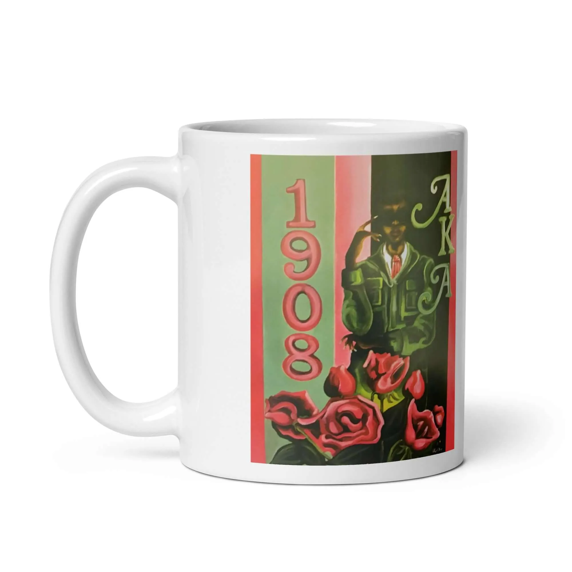 Alpha Kappa Alpha Ceramic Mug / AKA / Coffee or Tea Cup / Black Art / African American Art / Sisterhood / Positive Black Images Fine Art