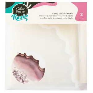 American Crafts Color Pour Resin Mold 2/Pkg-2 Part Agate Coaster