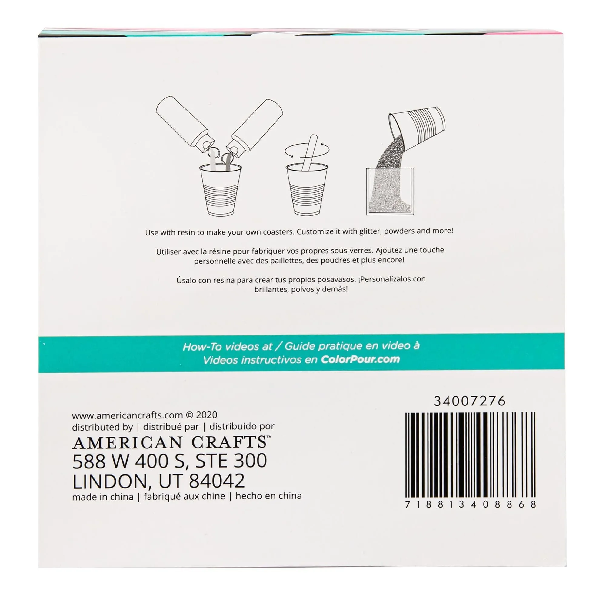 American Crafts Color Pour Resin Mold 2/Pkg-2 Part Agate Coaster