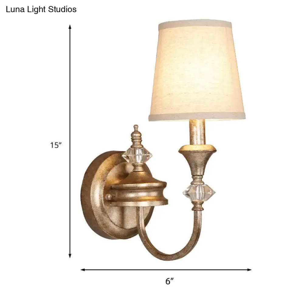 Antique Metal Rust Wall Mounted Sconce Light with Shade - Single Light