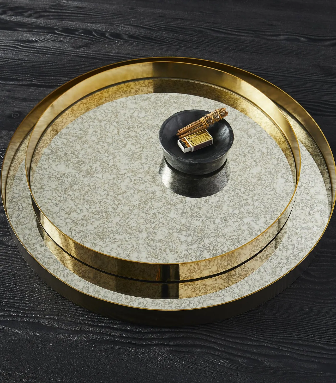 Antique Mirror Tray - Brass
