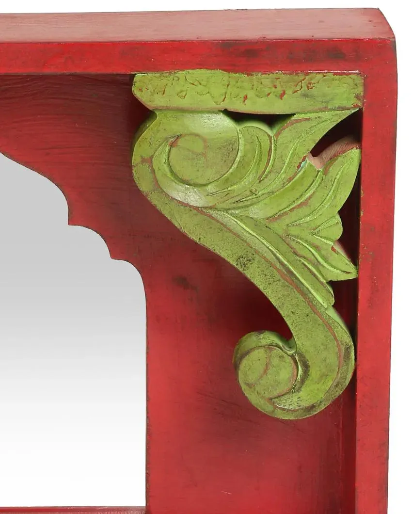Antique Red And Green Mirror