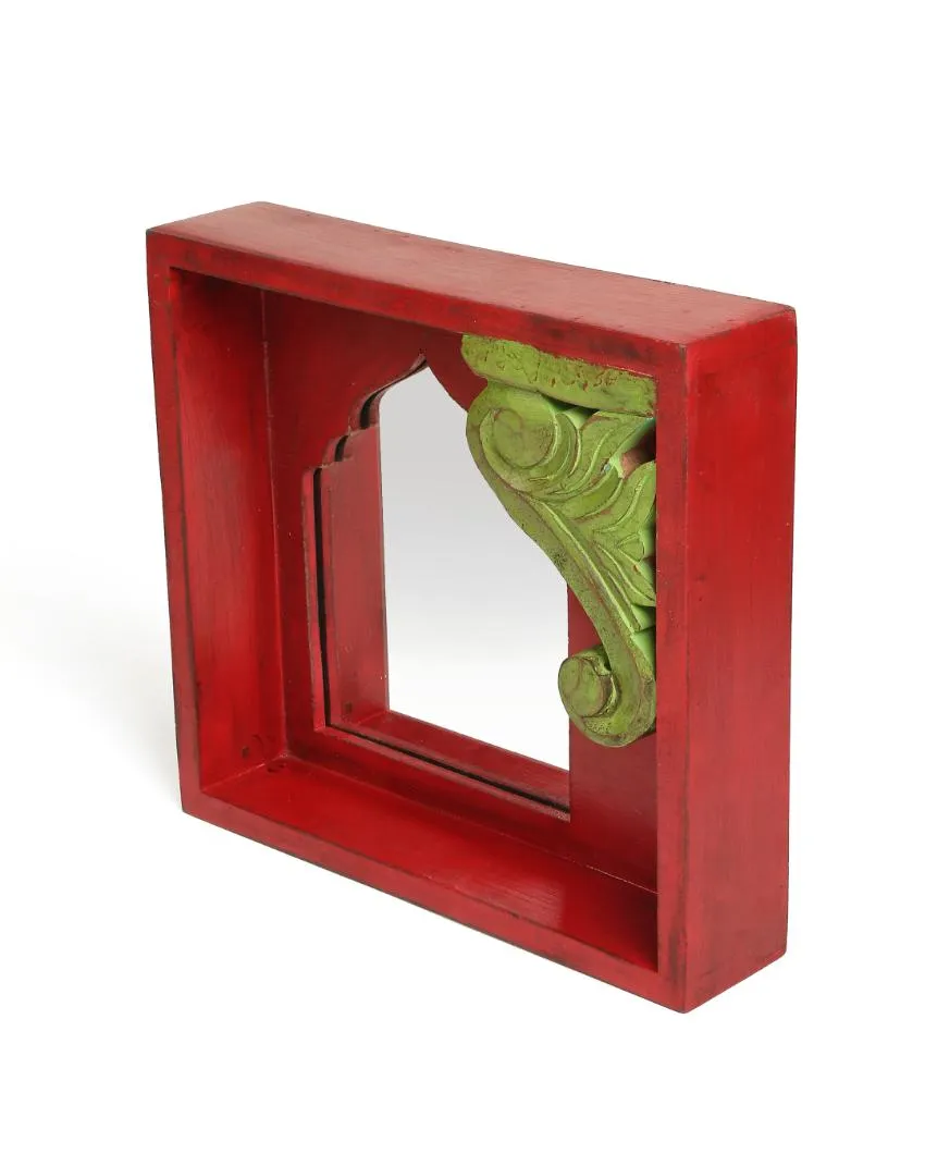 Antique Red And Green Mirror