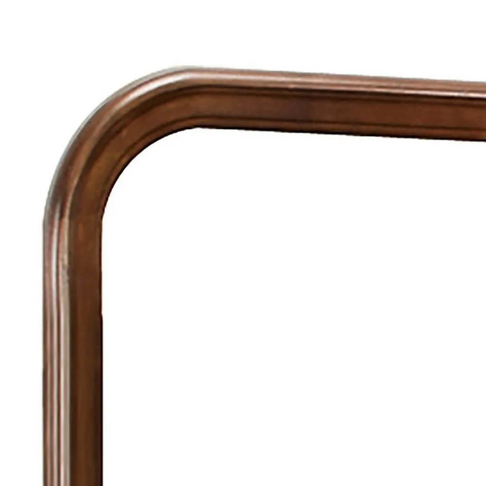 Arched Molded Design Wooden Frame Mirror, Cherry Brown By Casagear Home