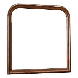 Arched Molded Design Wooden Frame Mirror, Cherry Brown By Casagear Home