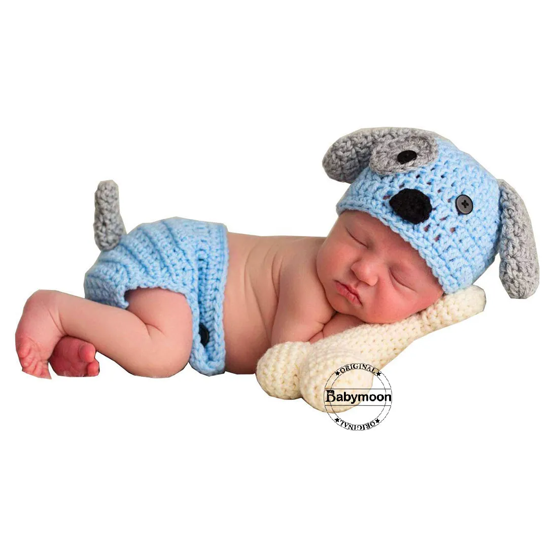 Babymoon Dog Shorts, Cap & Bone Born Baby Photography Photoshoot Props Costumes