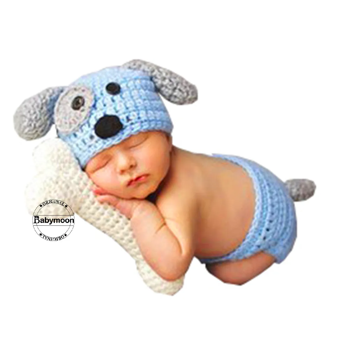 Babymoon Dog Shorts, Cap & Bone Born Baby Photography Photoshoot Props Costumes
