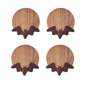 Bat Wood Coasters, Set of 4