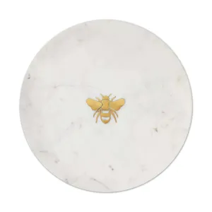 Bee Inlay Marble Serving Board