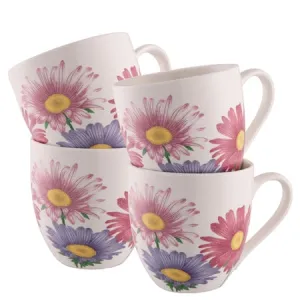 Belleek Living Wild Aster 4 Piece Mug Set
