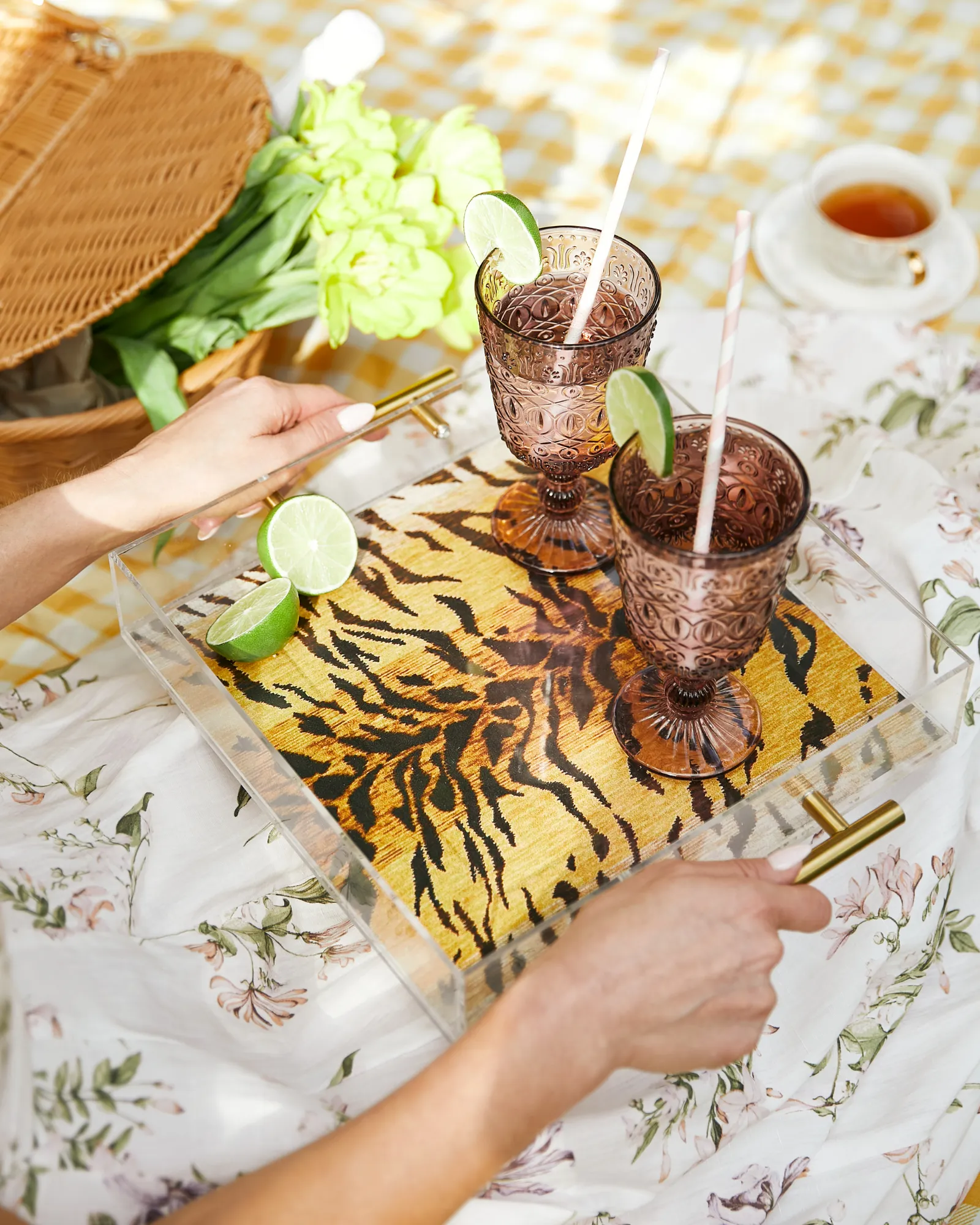 Bengal Print Acrylic Tray