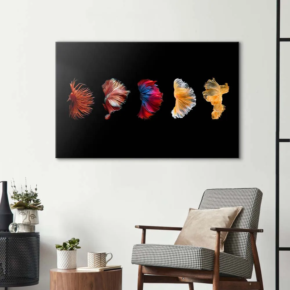 Betta Fish Tail Glass Wall Art