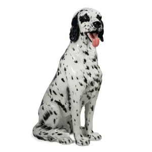 Black & White English Setter Sculpture-Italian Ceramic