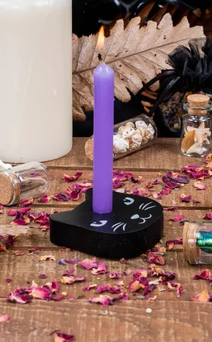 Black Cat Chime Candle Holder