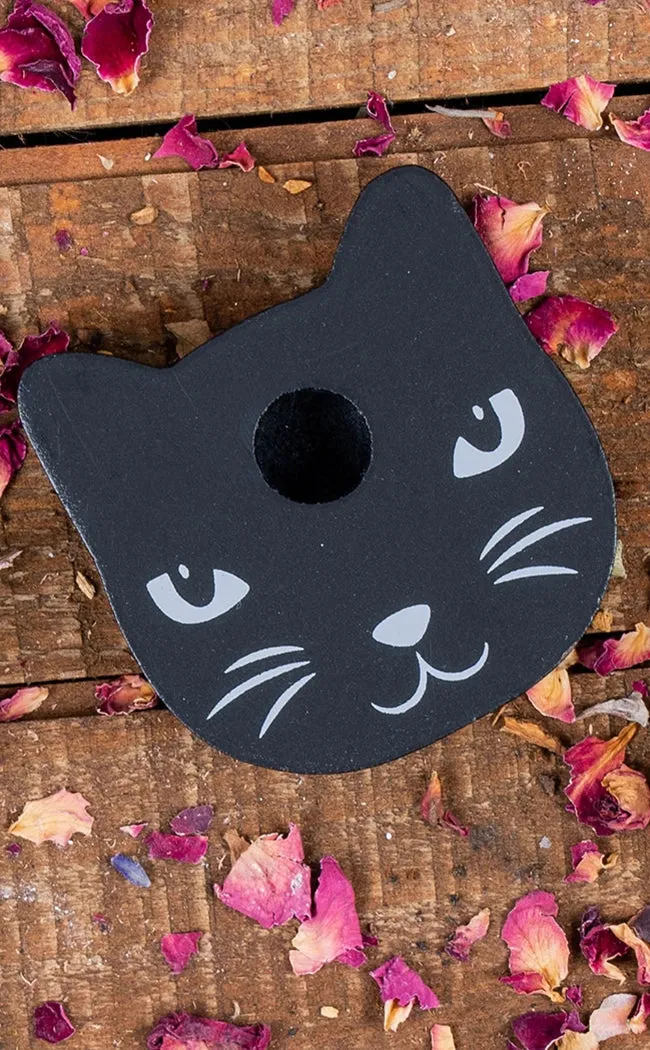 Black Cat Chime Candle Holder
