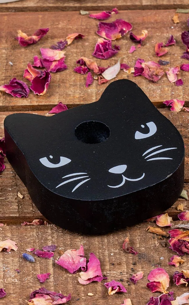 Black Cat Chime Candle Holder