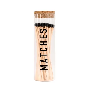 Black Hearth Matches - Black Text Label