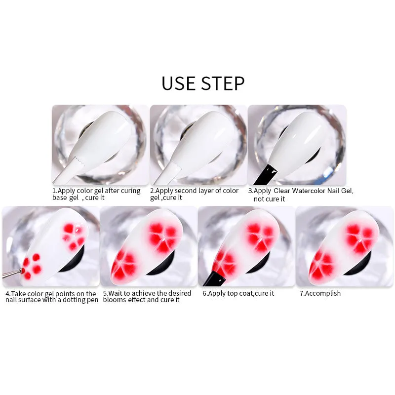 Blooming Watercolor Nail Gel Marble Effects Born Pretty
