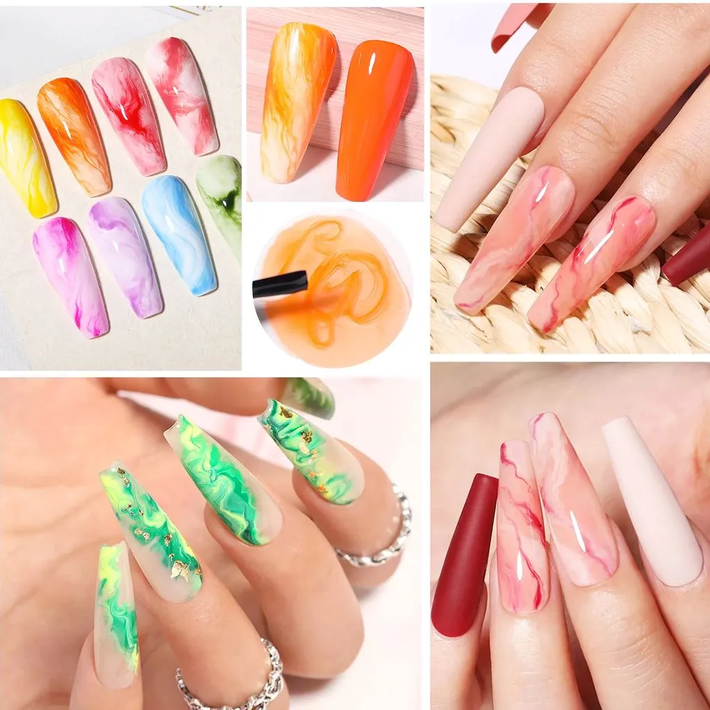 Blooming Watercolor Nail Gel Marble Effects Born Pretty