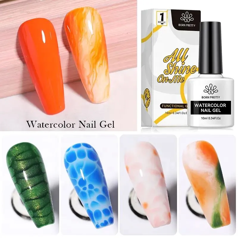 Blooming Watercolor Nail Gel Marble Effects Born Pretty