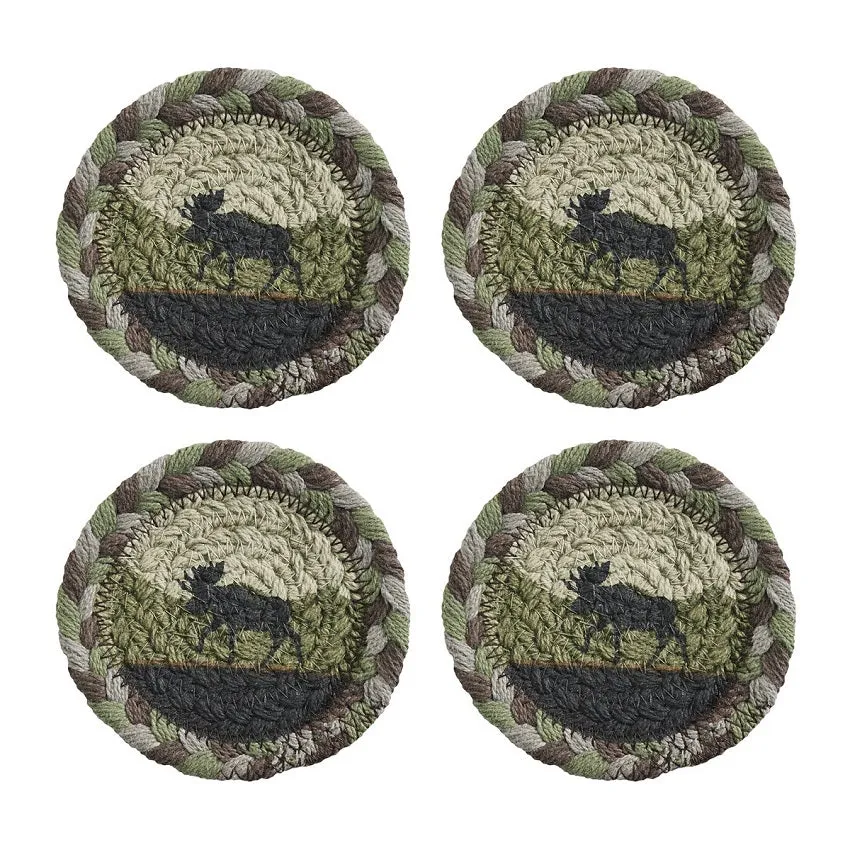 Braided Moose Coasters Set of 4