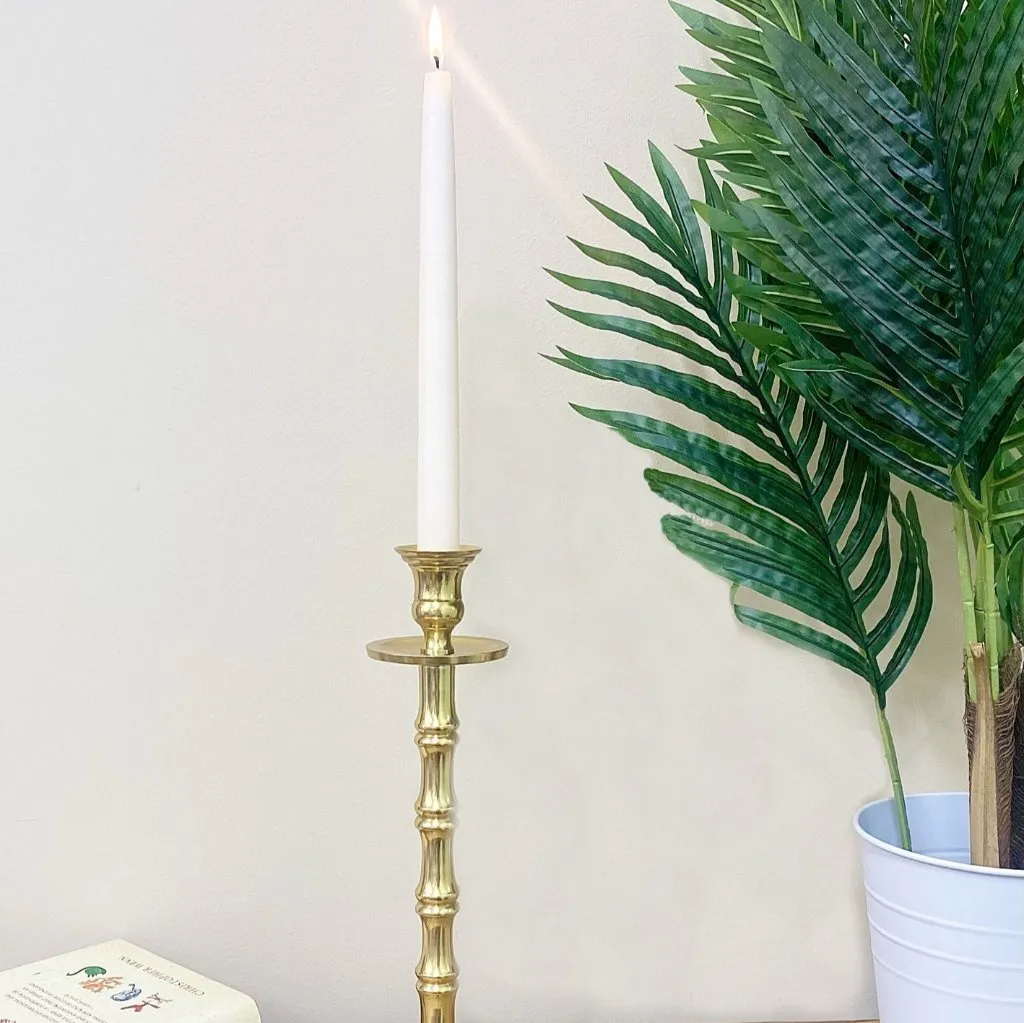 Brass Metal Dinner Candlestick 30cm