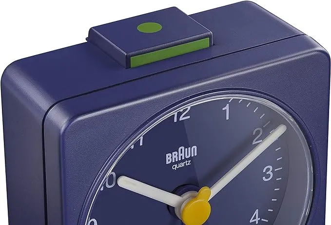 Braun Classic Travel Analogue Alarm Clock With Crescendo Beep – Blue