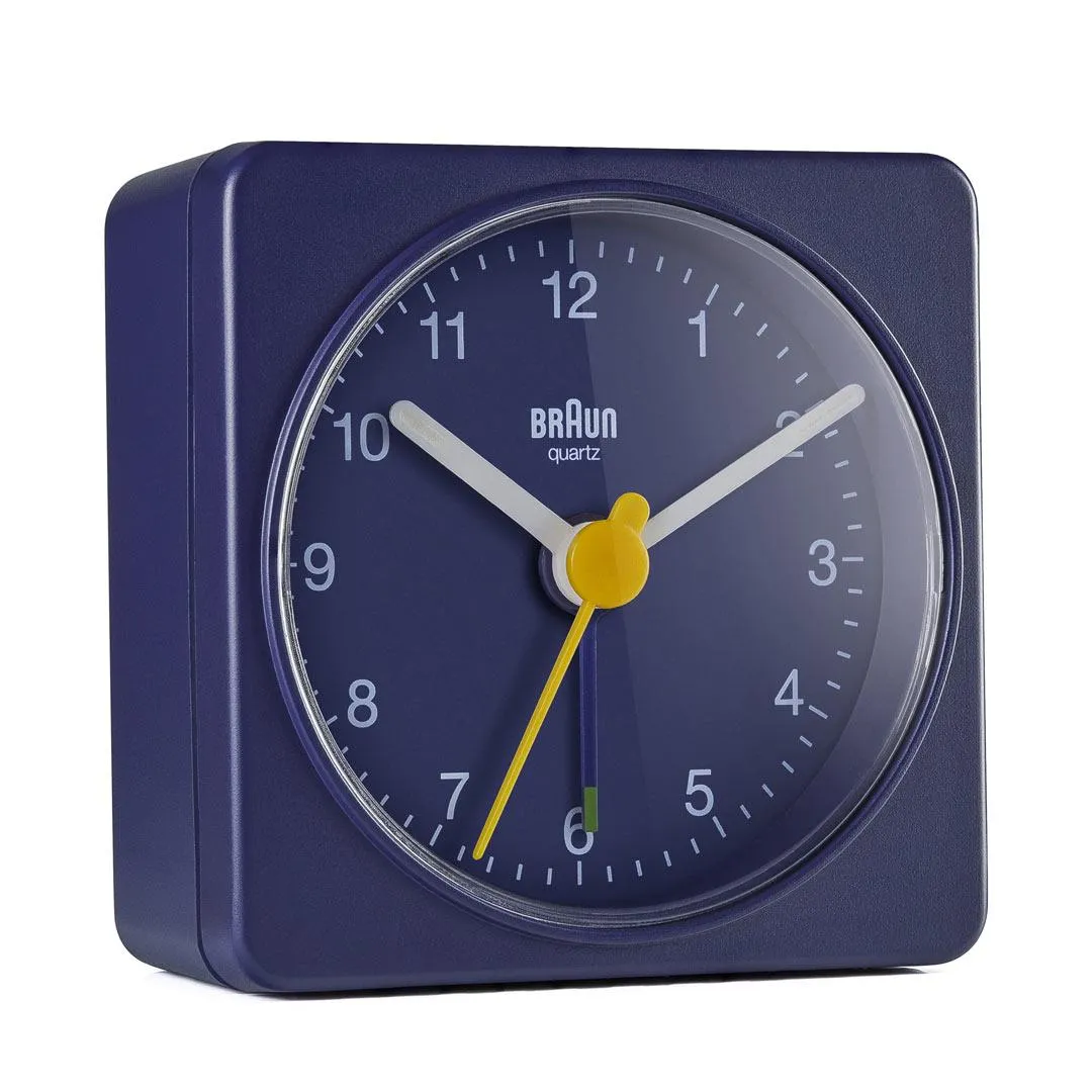 Braun Classic Travel Analogue Alarm Clock With Crescendo Beep – Blue