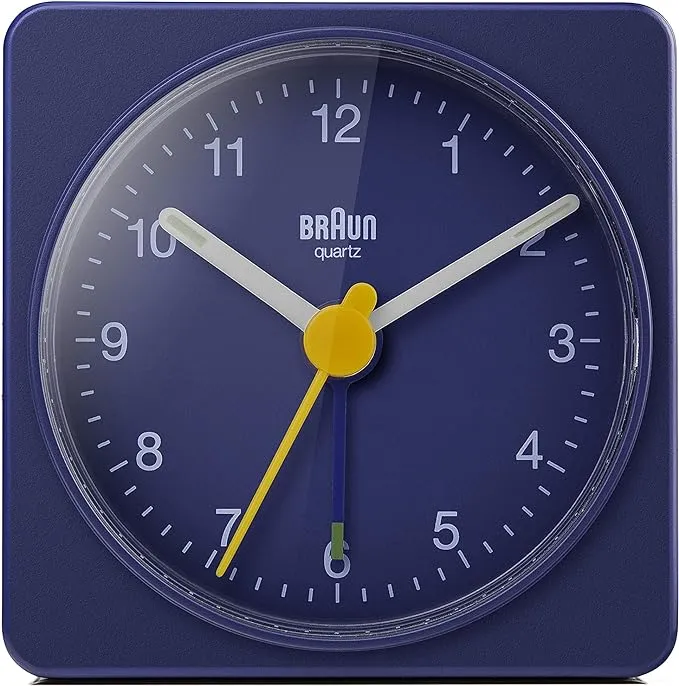 Braun Classic Travel Analogue Alarm Clock With Crescendo Beep – Blue